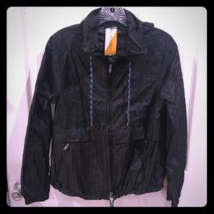 Free People Black Nylon Jacket, Size Small